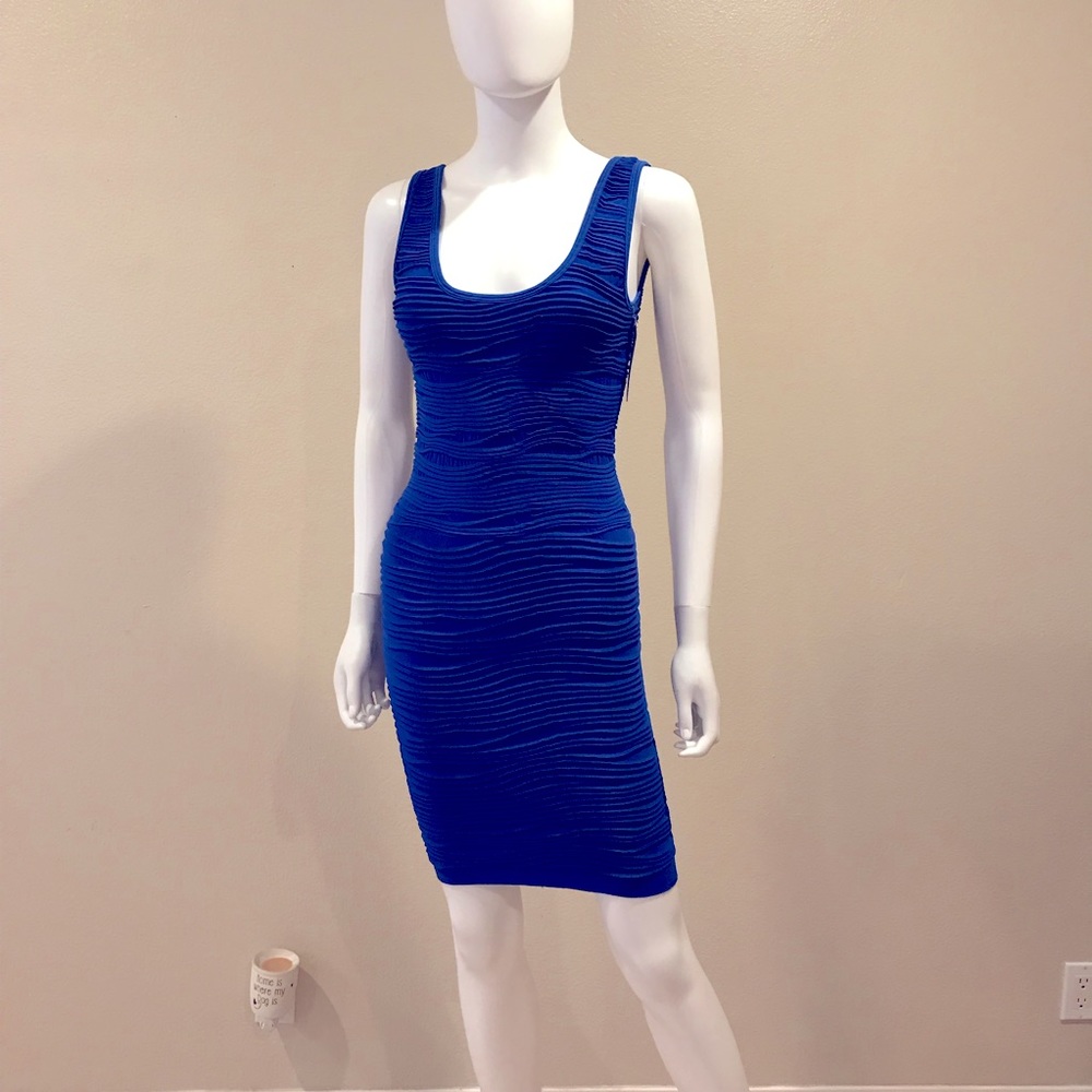 Love Charm Royal Blue Bodycon Mini Dress NEW Size Large Form Fit Club Formal